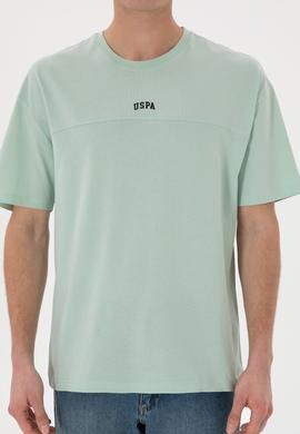 Erkek Comfort Fit Bisiklet Yaka Su Yeşili Tişört - 50306017099