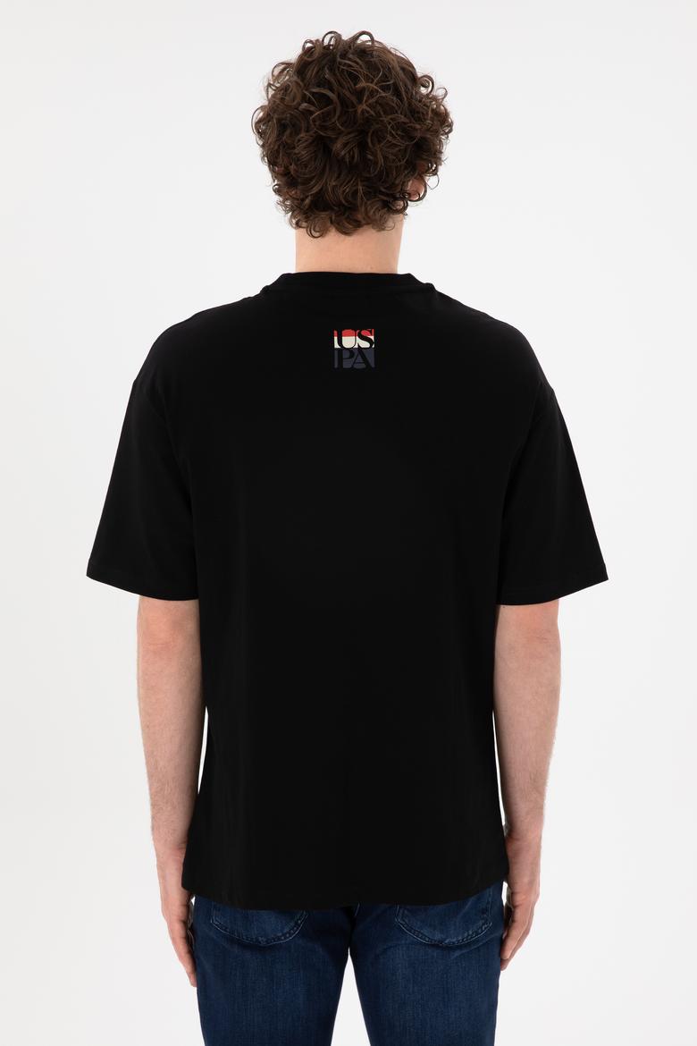 Erkek Comfort Fit Bisiklet Yaka Siyah Tişört - 50305990027