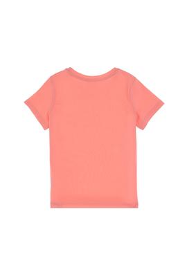 Kız Çocuk Pembe Bisiklet Yaka Pamuk Simli Uspa Baskılı Basic Tişört - 50306042149