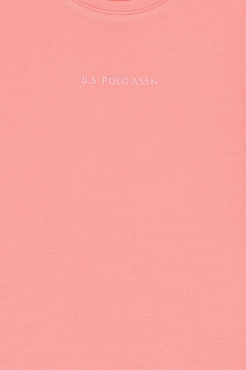 Kız Çocuk Pembe Bisiklet Yaka Kısa Kol İnterlok Basic Örme Elbise