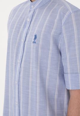 Erkek Hakim Yaka Mavi Gömlek - 50306392008