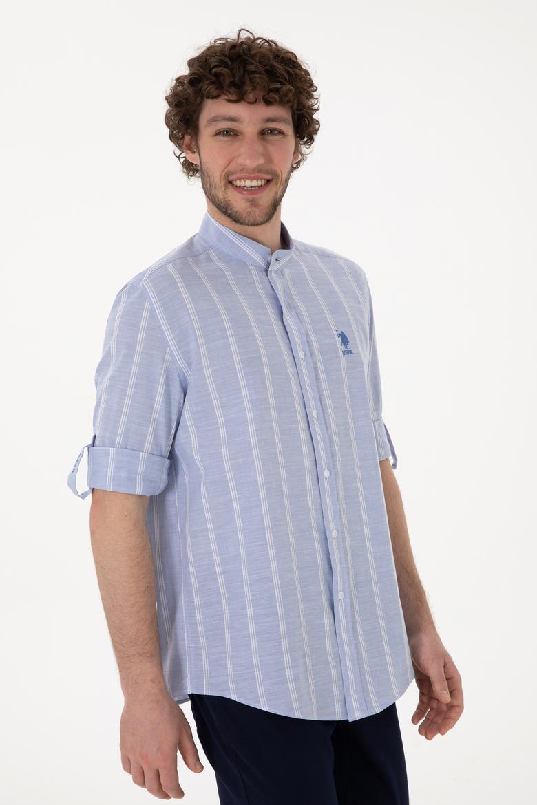 Erkek Hakim Yaka Mavi Gömlek - 50306392008