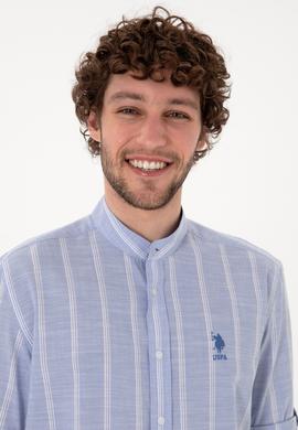 Erkek Hakim Yaka Mavi Gömlek - 50306392008