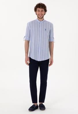 Erkek Hakim Yaka Mavi Gömlek - 50306392008