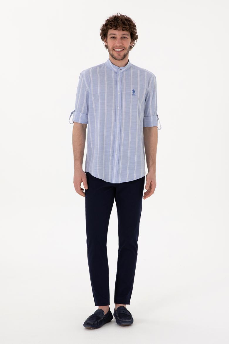 Erkek Hakim Yaka Mavi Gömlek - 50306392008