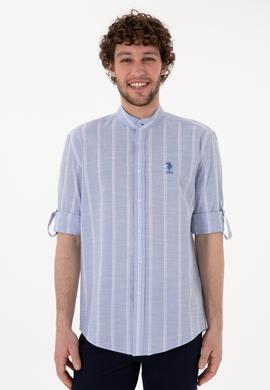 Erkek Hakim Yaka Mavi Gömlek - 50306392008