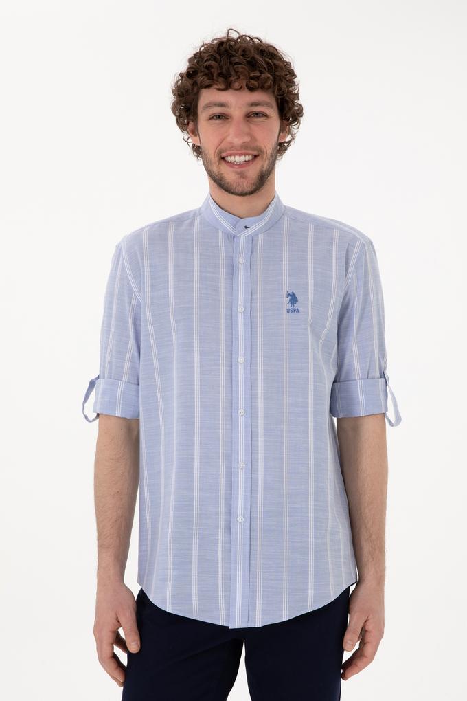 Erkek Hakim Yaka Mavi Gömlek