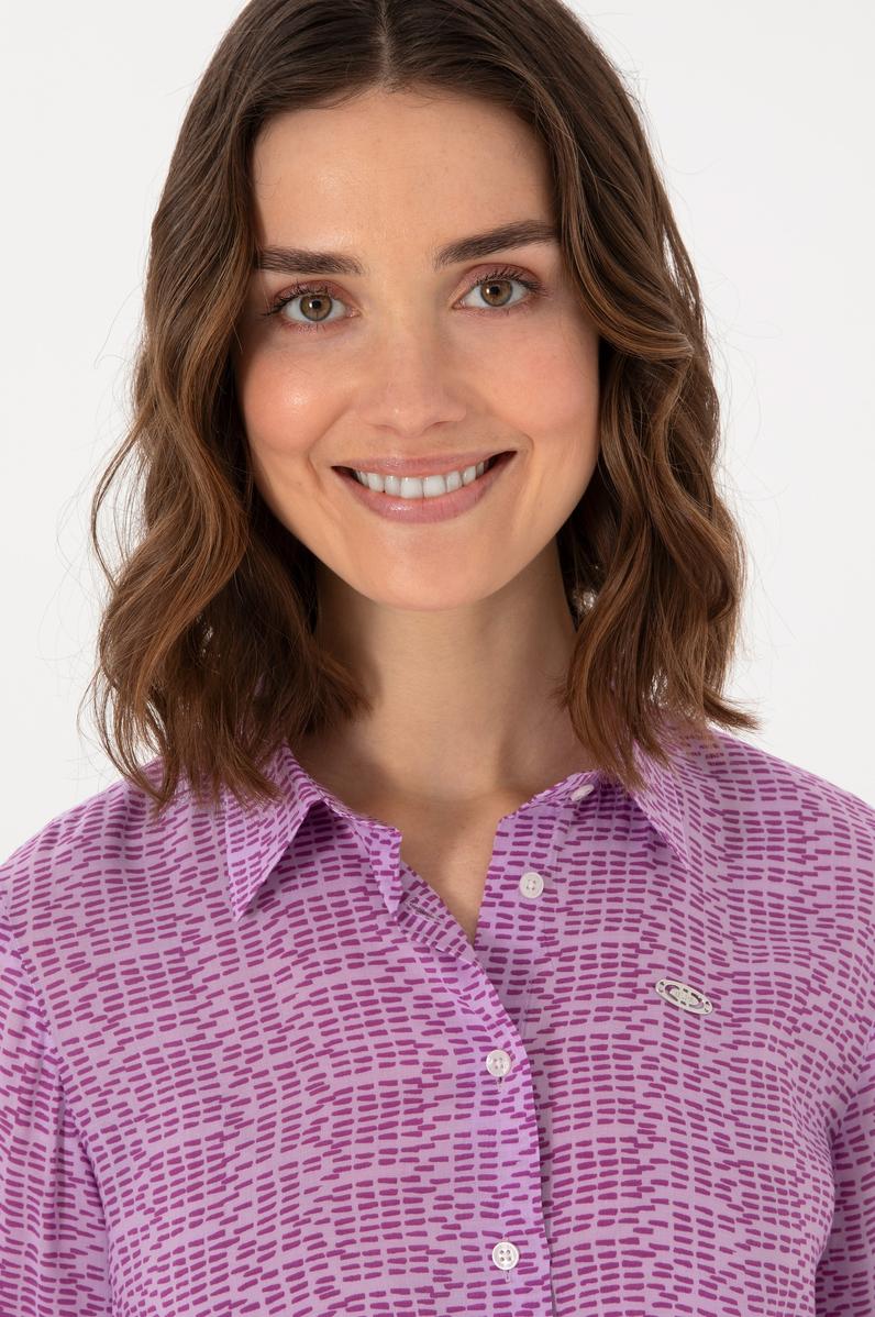 Kadın Mor Uzun Kollu Gömlek