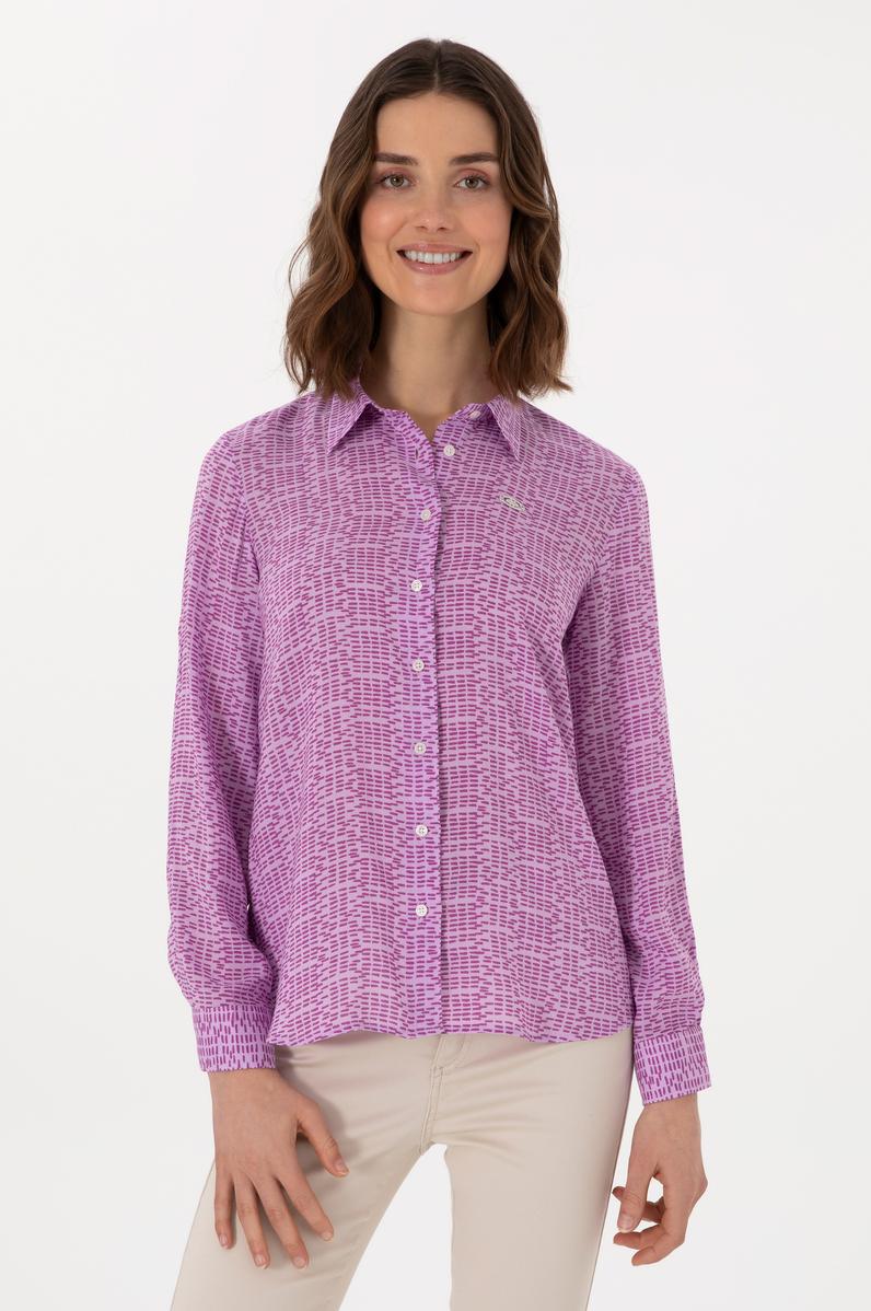 Kadın Mor Uzun Kollu Gömlek