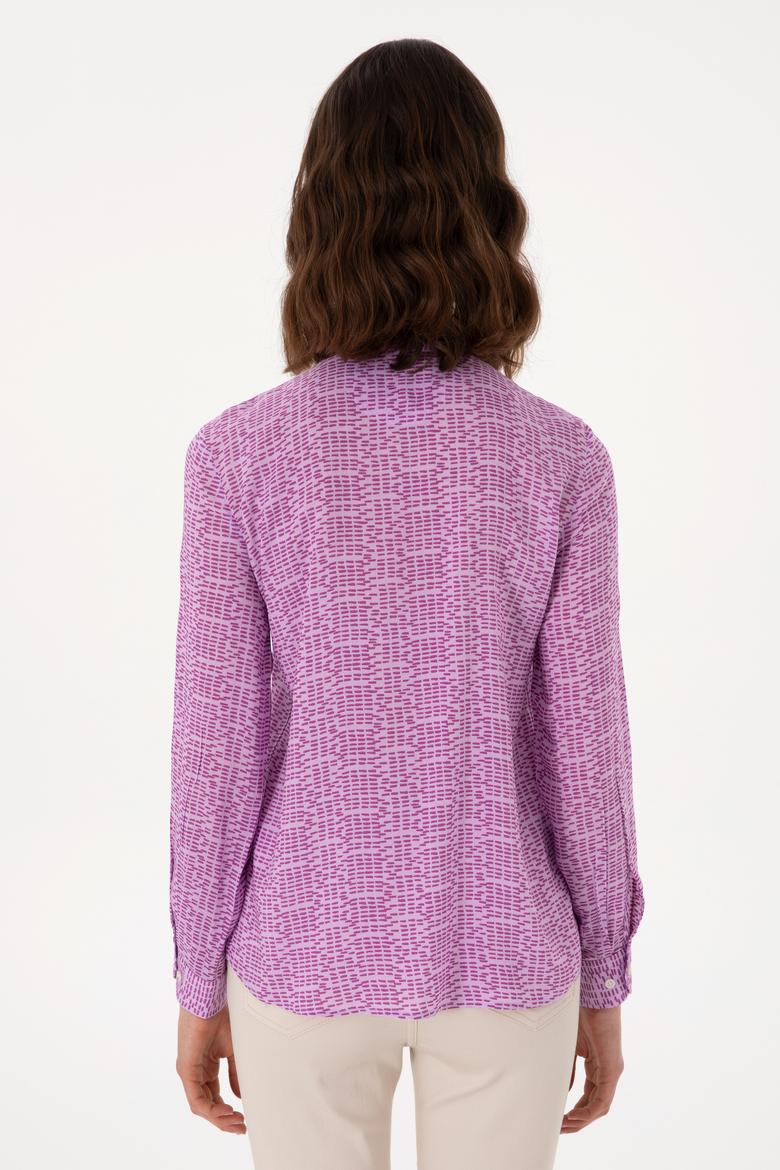 Kadın Mor Uzun Kollu Gömlek - 50306433021