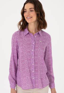 Kadın Mor Uzun Kollu Gömlek - 50306433021