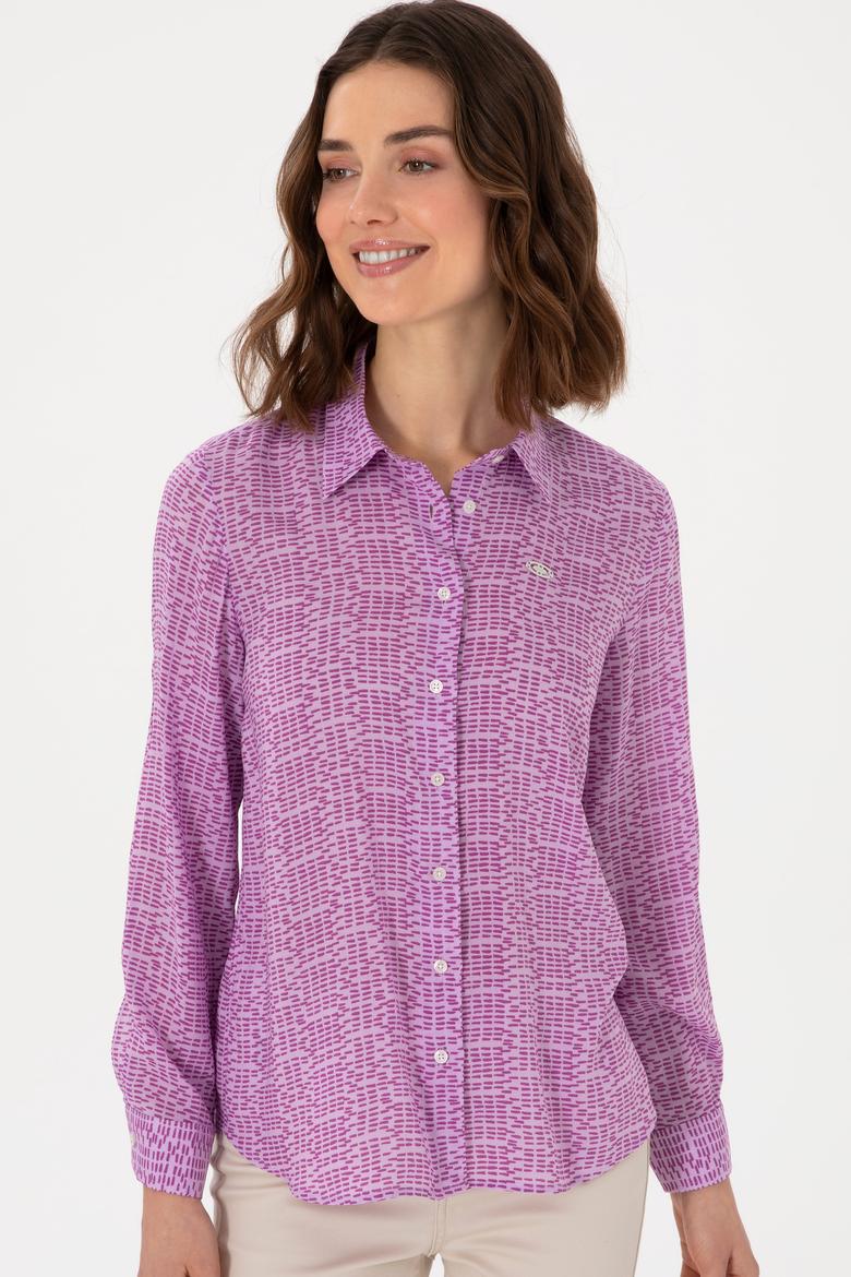 Kadın Mor Uzun Kollu Gömlek - 50306433021