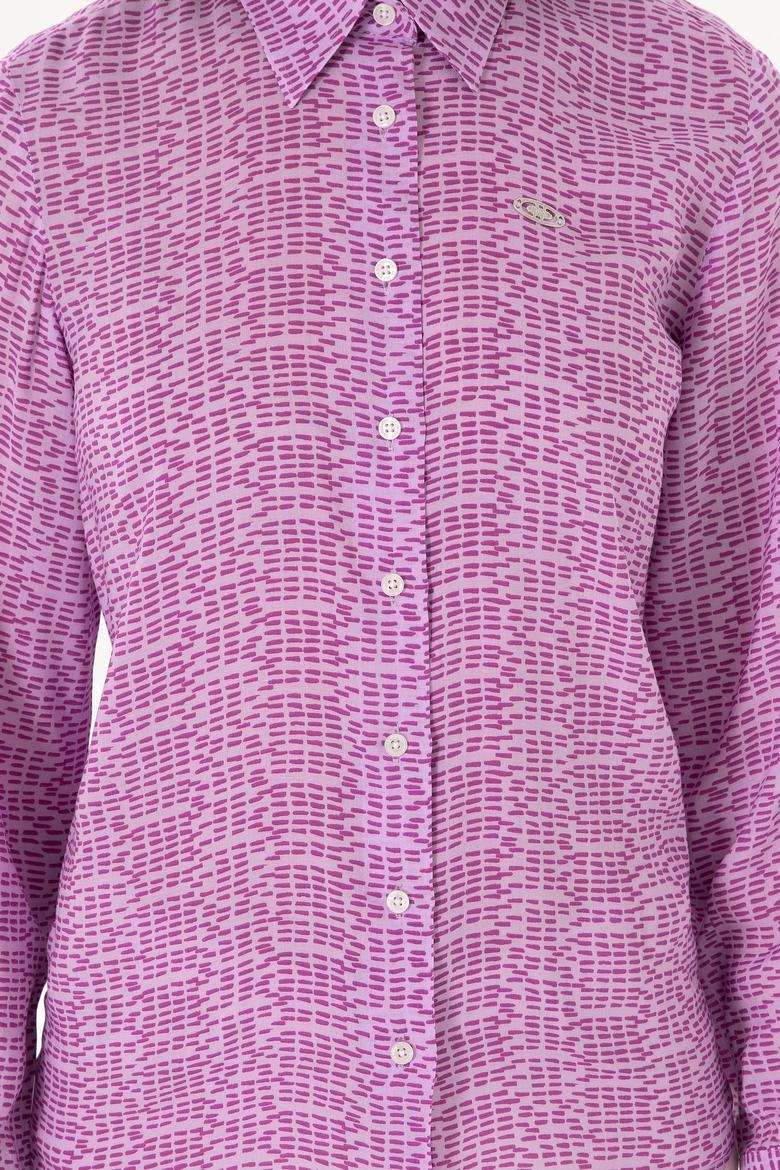 Kadın Mor Uzun Kollu Gömlek - 50306433021