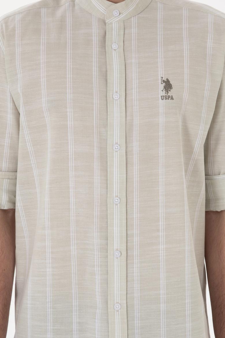 Erkek Hakim Yaka Açık Haki Gömlek - 50306392017