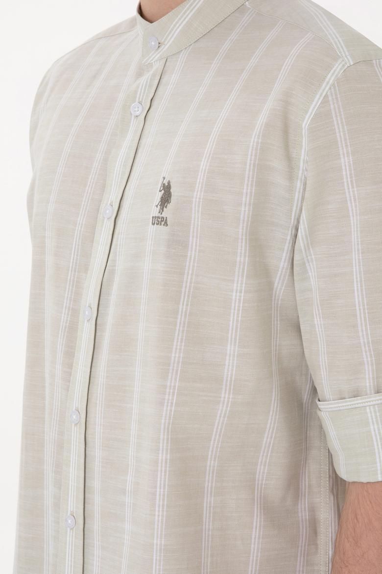 Erkek Hakim Yaka Açık Haki Gömlek - 50306392017