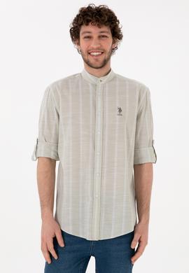 Erkek Hakim Yaka Açık Haki Gömlek - 50306392017