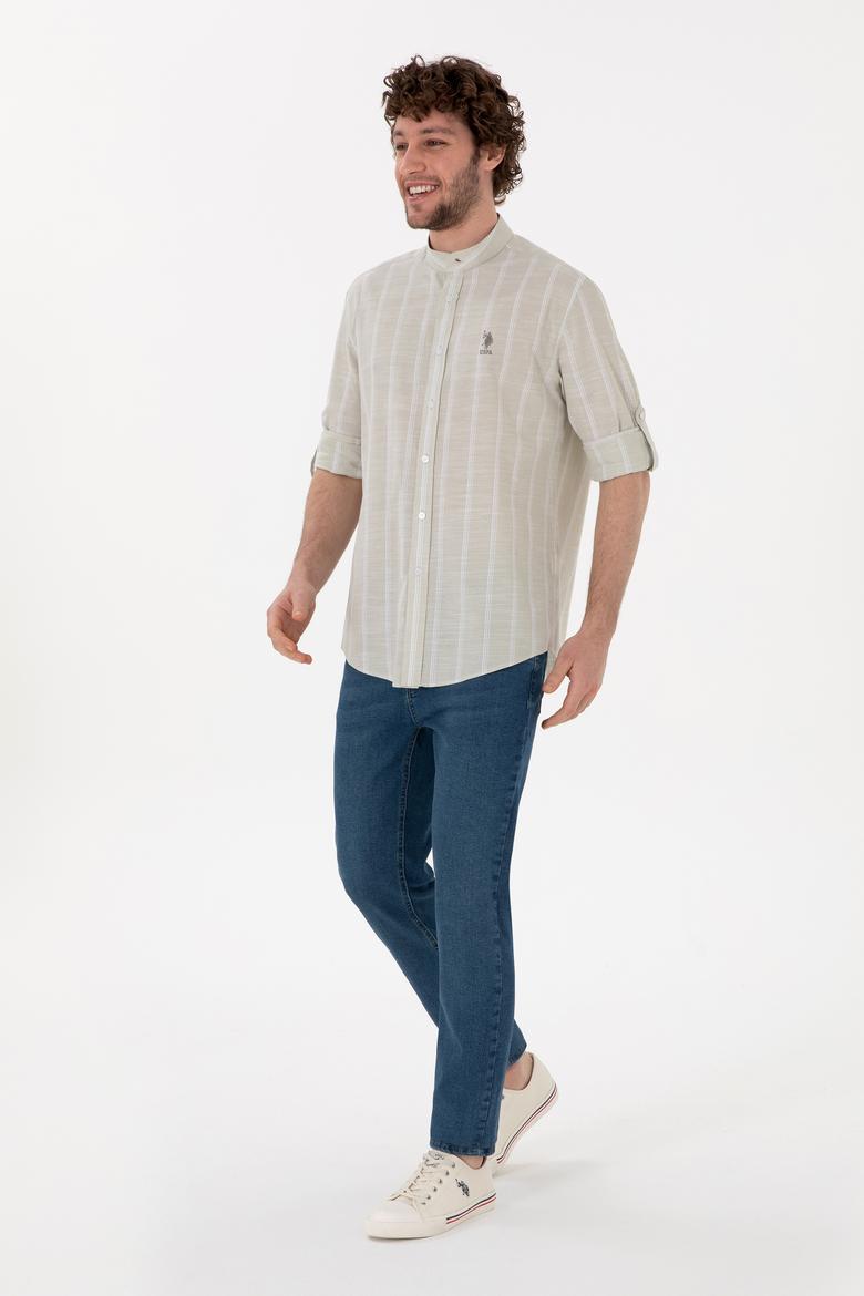 Erkek Hakim Yaka Açık Haki Gömlek - 50306392017