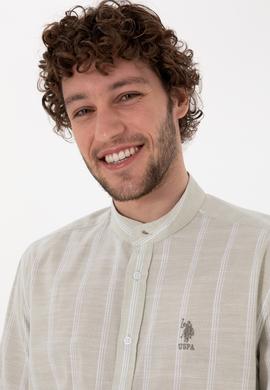 Erkek Hakim Yaka Açık Haki Gömlek - 50306392017