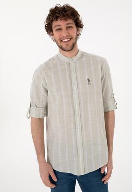 Erkek Hakim Yaka Açık Haki Gömlek - 50306392017