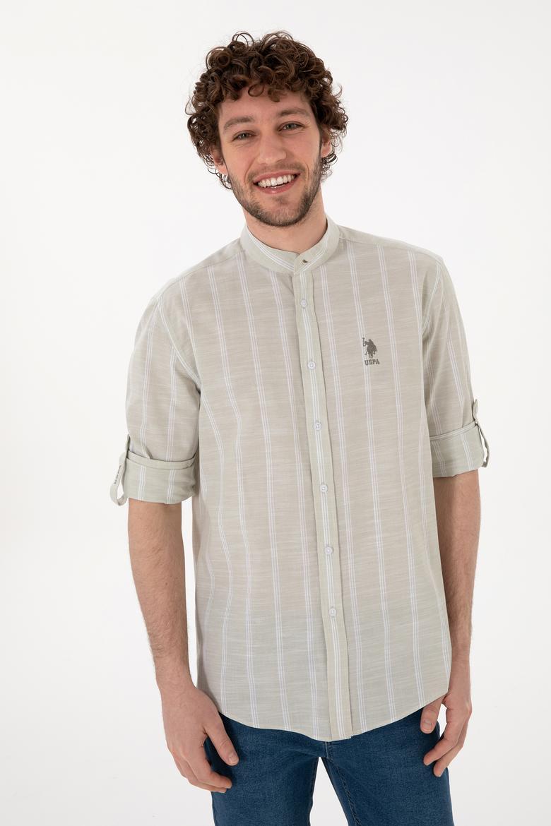 Erkek Hakim Yaka Açık Haki Gömlek - 50306392017