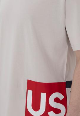 Erkek Comfort Fit Bisiklet Yaka Açık Gri Tişört - 50306879034