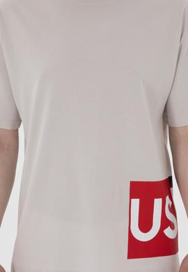 Erkek Comfort Fit Bisiklet Yaka Açık Gri Tişört - 50306879034