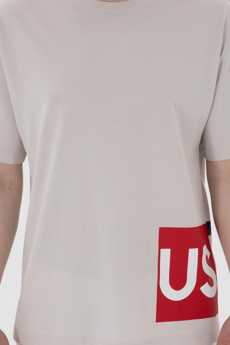 Erkek Comfort Fit Bisiklet Yaka Açık Gri Tişört - 50306879034