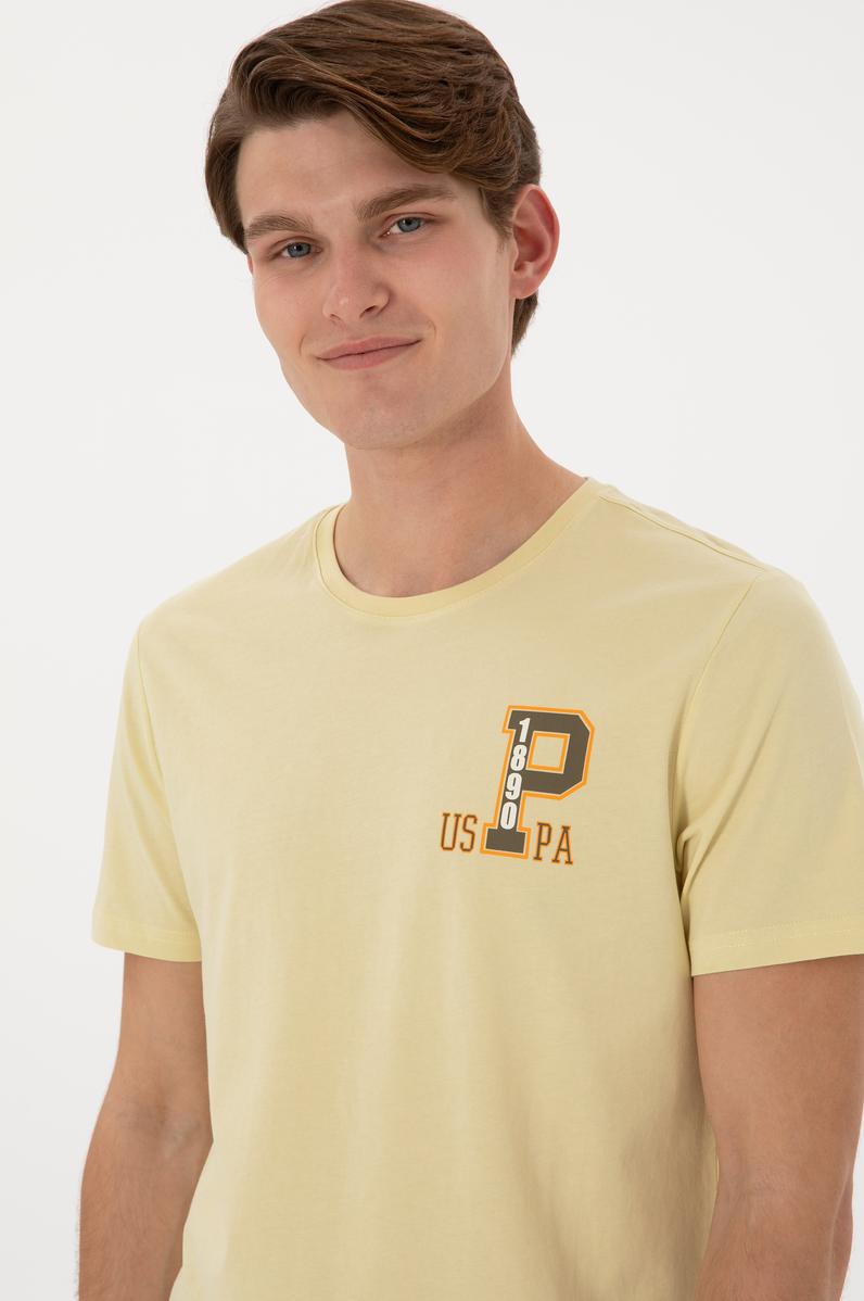 Erkek Regular Fit Bisiklet Yaka Açık Haki Tişört