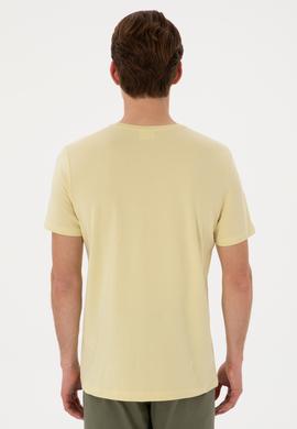 Erkek Regular Fit Bisiklet Yaka Açık Haki Tişört - 50306897009