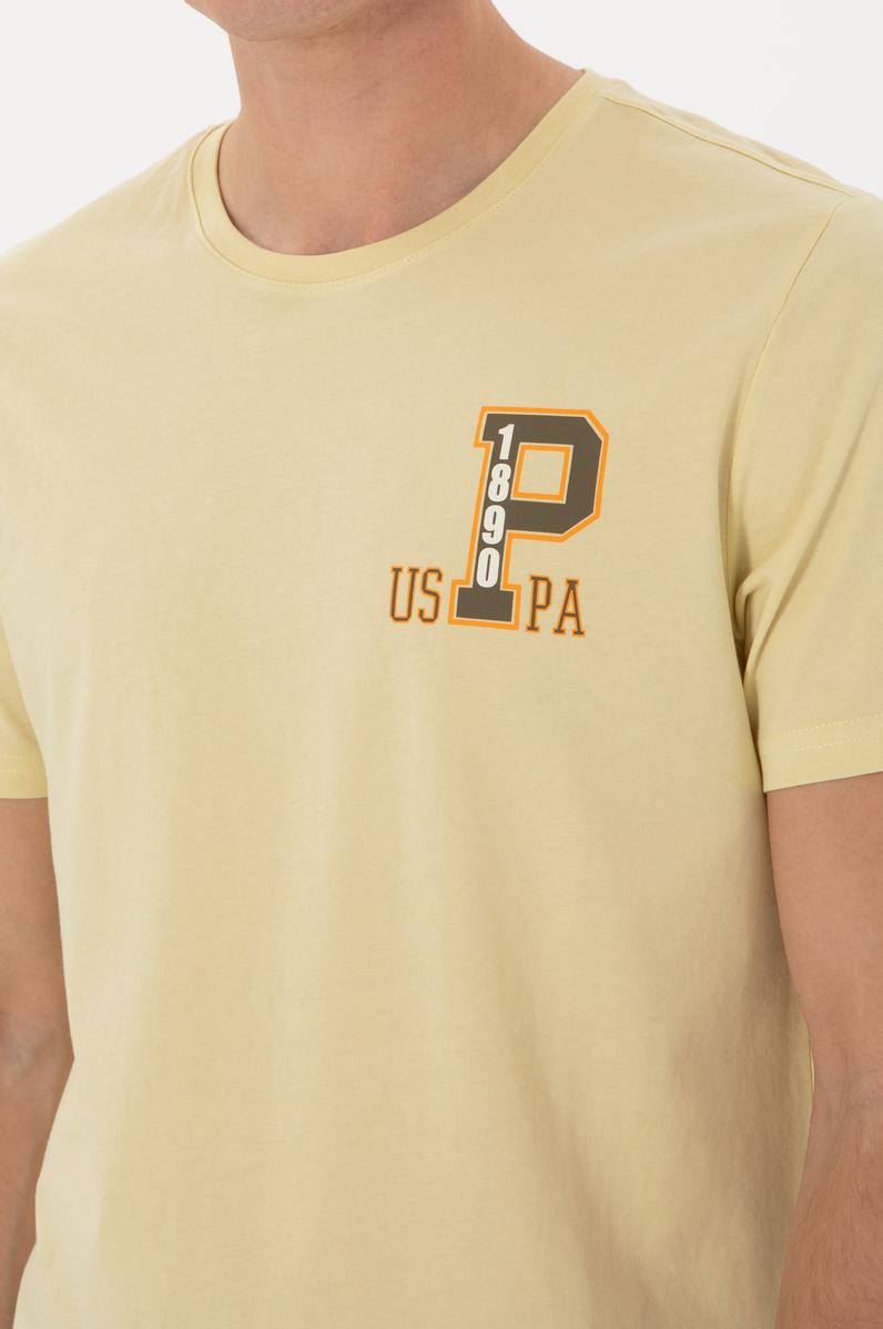 Erkek Regular Fit Bisiklet Yaka Açık Haki Tişört