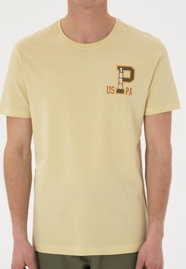 Erkek Regular Fit Bisiklet Yaka Açık Haki Tişört - 50306897009