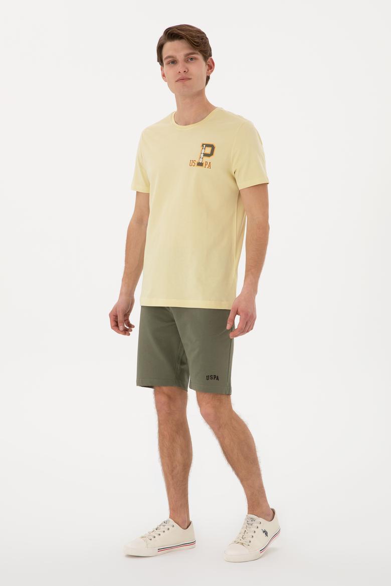 Erkek Regular Fit Bisiklet Yaka Açık Haki Tişört - 50306897009