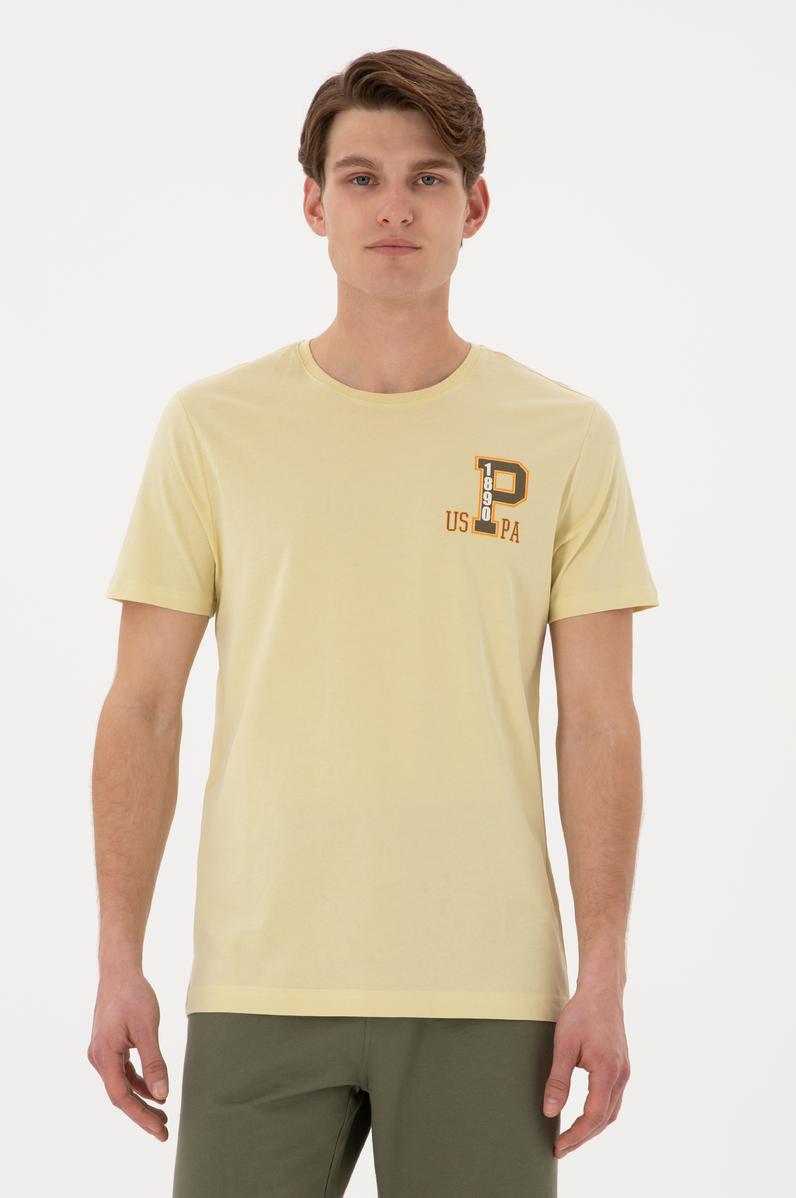 Erkek Regular Fit Bisiklet Yaka Açık Haki Tişört