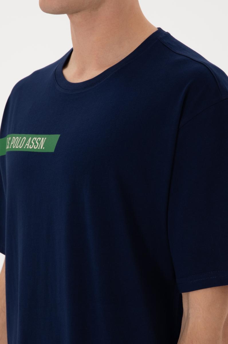 Erkek Comfort Fit Bisiklet Yaka Lacivert Tişört