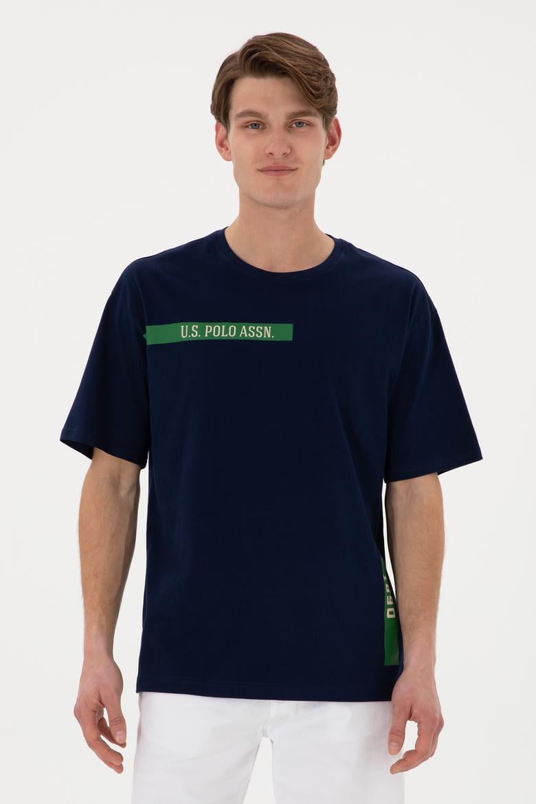 Erkek Comfort Fit Bisiklet Yaka Lacivert Tişört