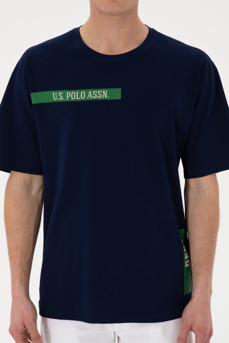 Erkek Comfort Fit Bisiklet Yaka Lacivert Tişört - 50306904007