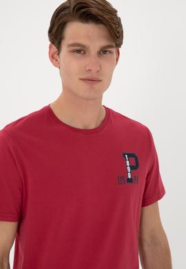 Erkek Regular Fit Bisiklet Yaka Vişne Tişört - 50306897100