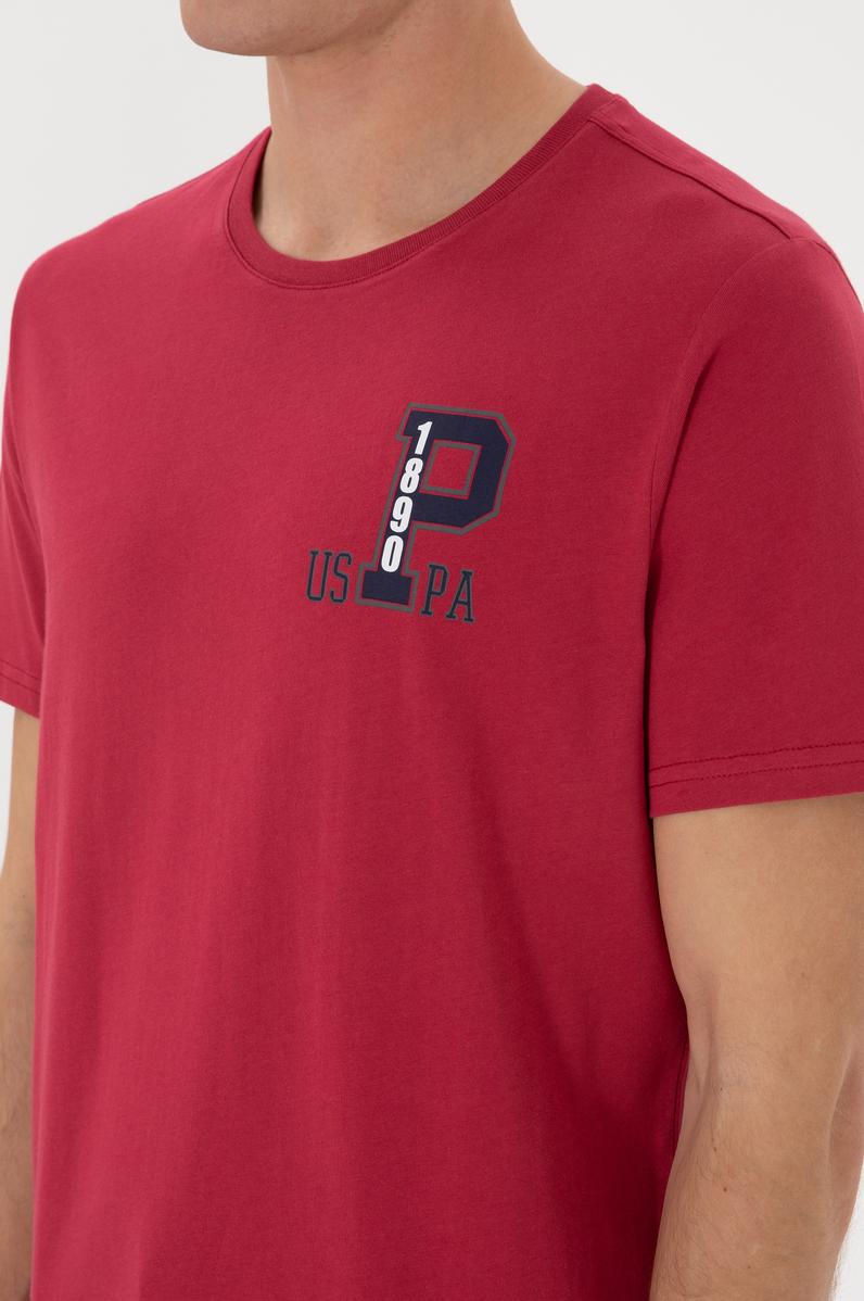 Erkek Regular Fit Bisiklet Yaka Vişne Tişört