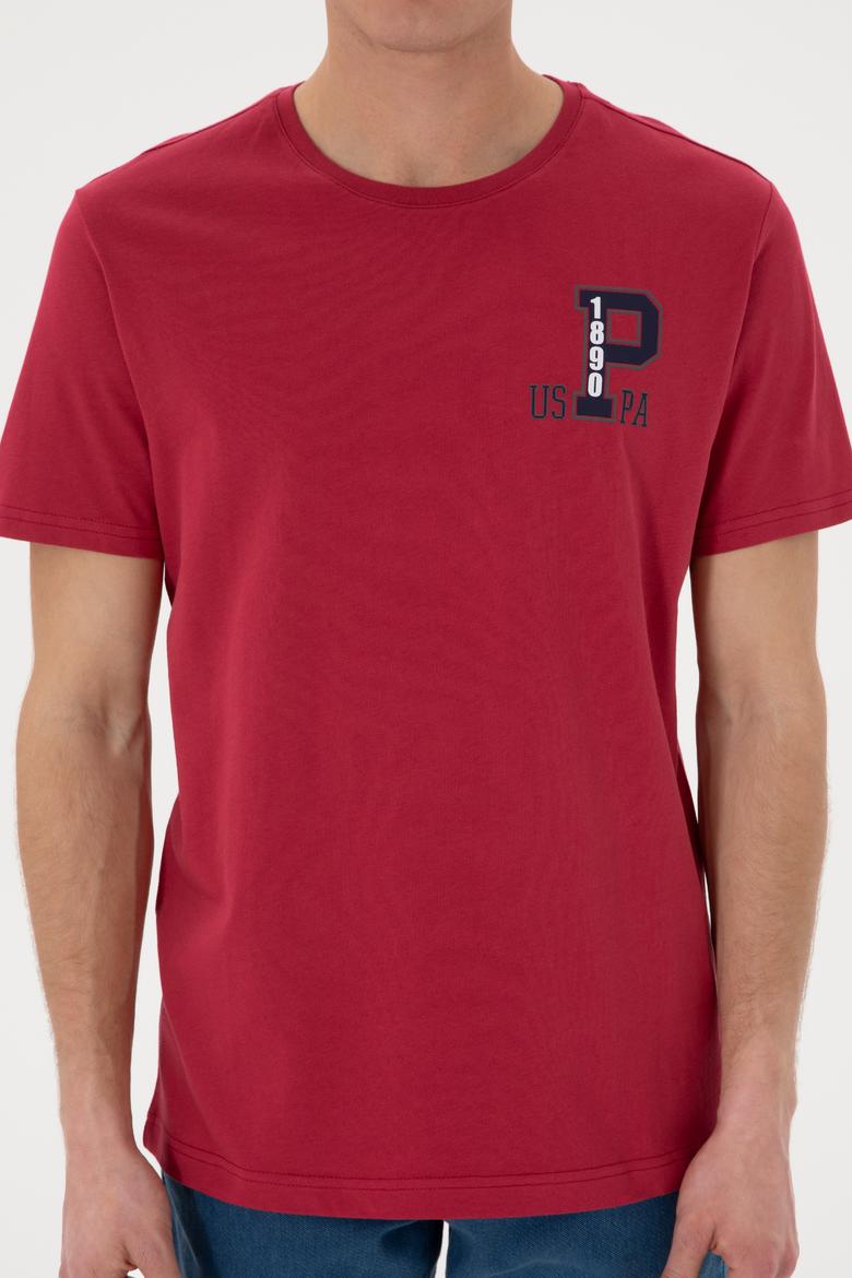 Erkek Regular Fit Bisiklet Yaka Vişne Tişört - 50306897100