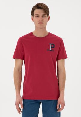 Erkek Regular Fit Bisiklet Yaka Vişne Tişört - 50306897100