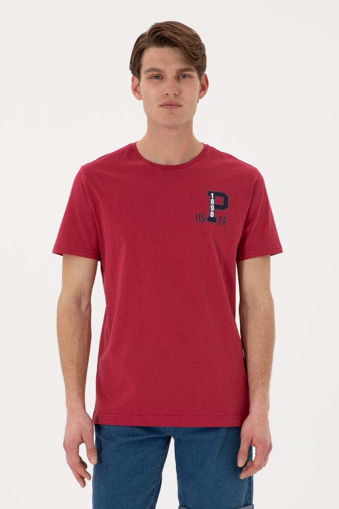 Erkek Regular Fit Bisiklet Yaka Vişne Tişört