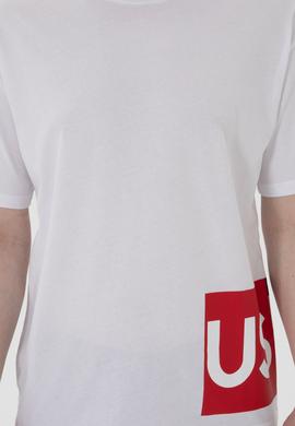 Erkek Comfort Fit Bisiklet Yaka Beyaz Tişört - 50306879009