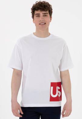 Erkek Comfort Fit Bisiklet Yaka Beyaz Tişört - 50306879009