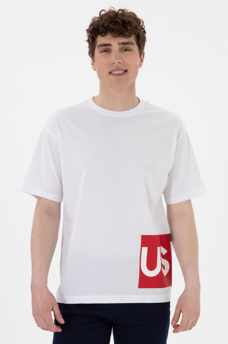 Erkek Comfort Fit Bisiklet Yaka Beyaz Tişört