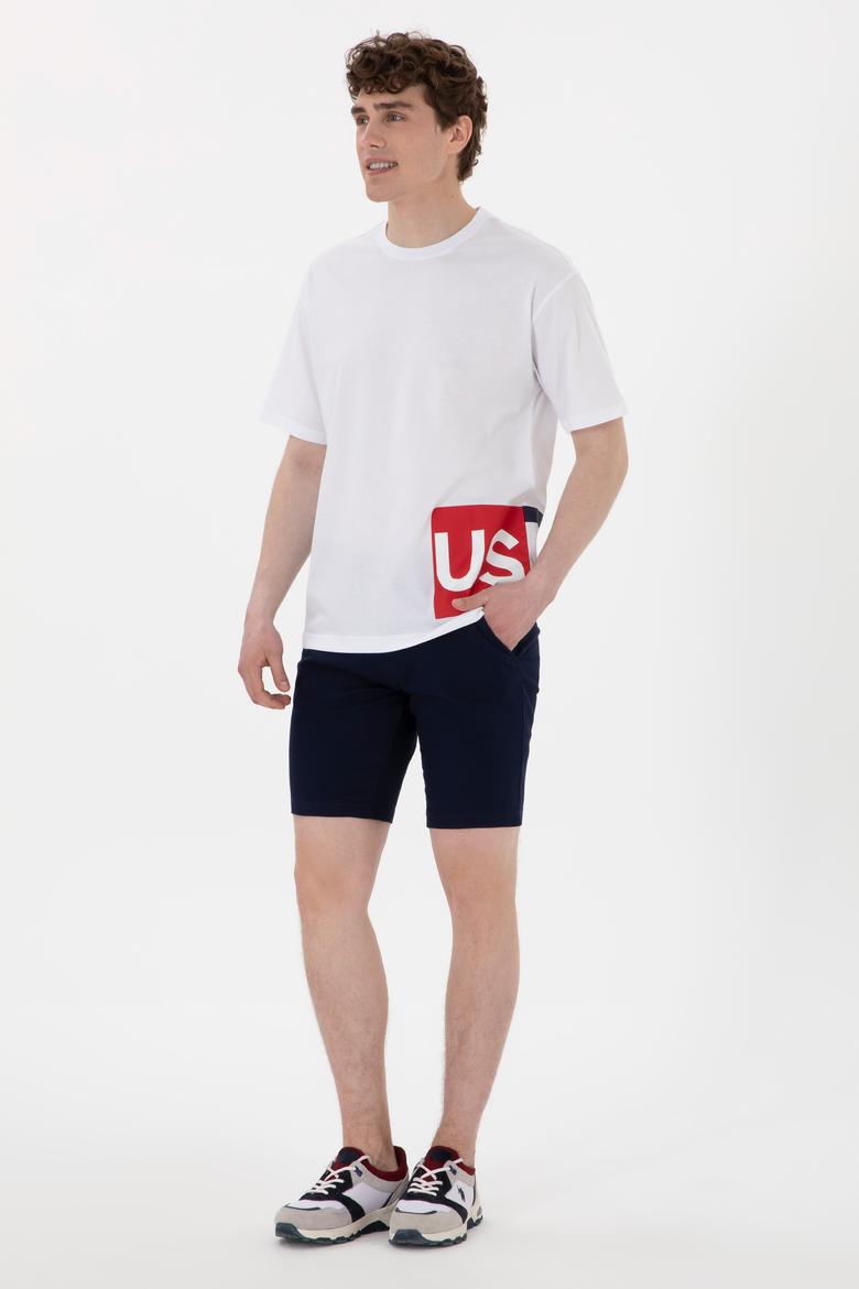 Erkek Comfort Fit Bisiklet Yaka Beyaz Tişört - 50306879009