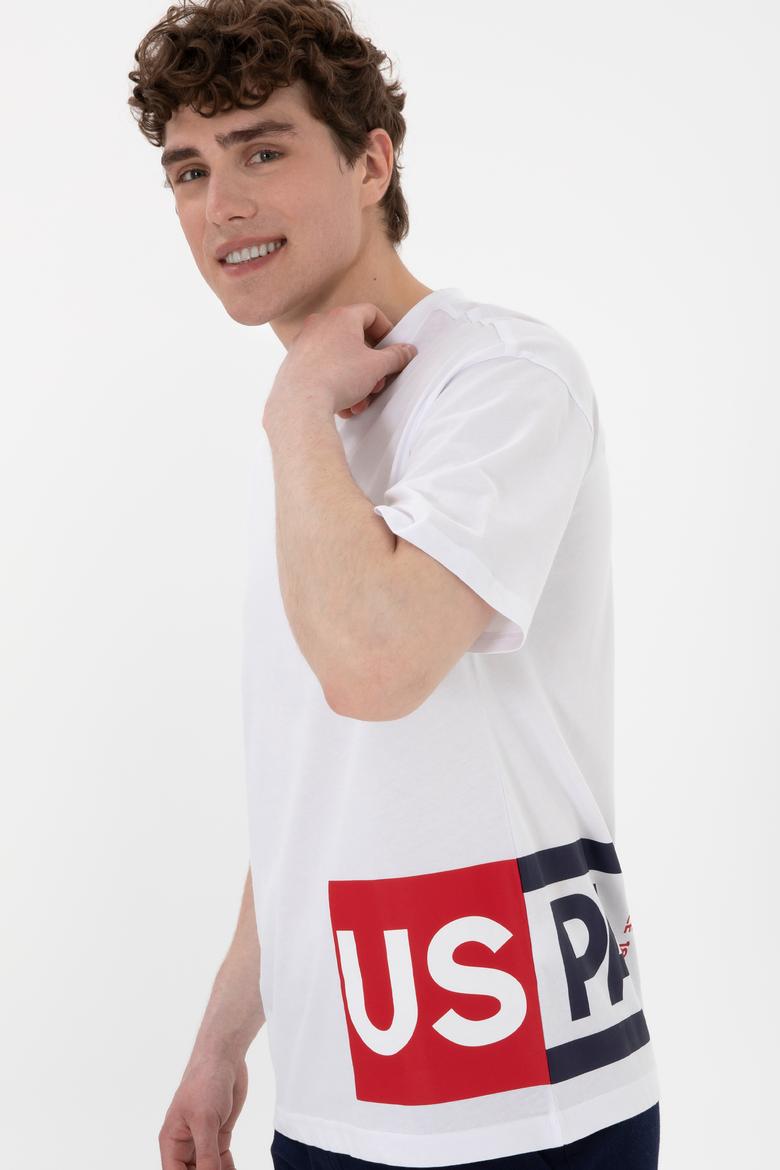 Erkek Comfort Fit Bisiklet Yaka Beyaz Tişört - 50306879009