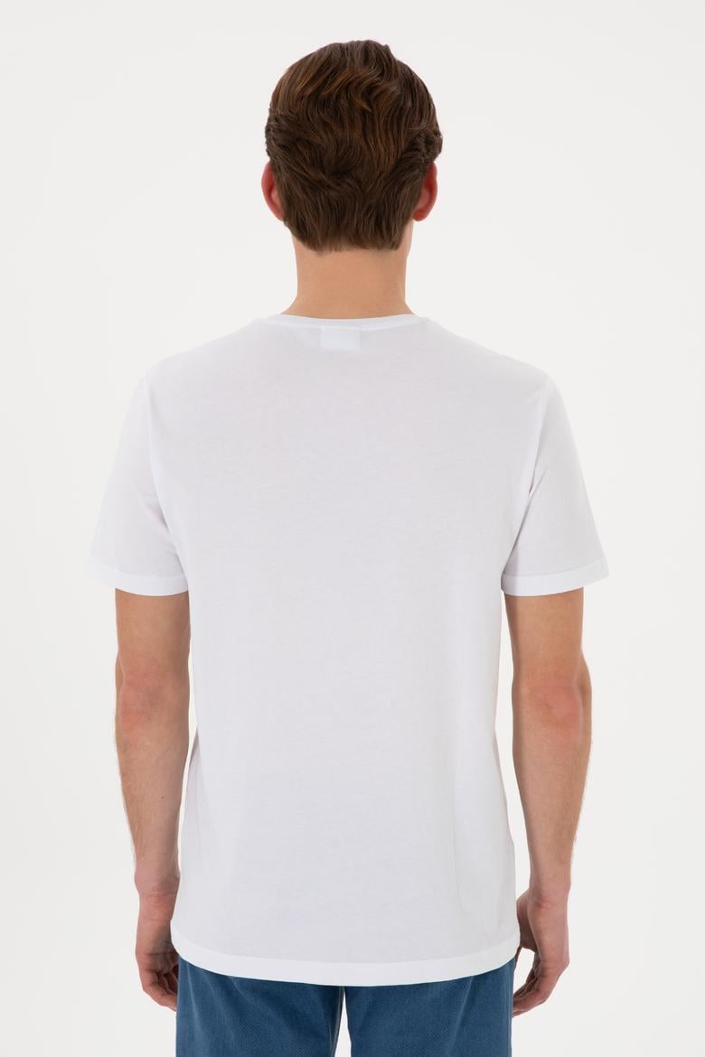 Erkek Regular Fit Bisiklet Yaka Beyaz Tişört - 50306897020