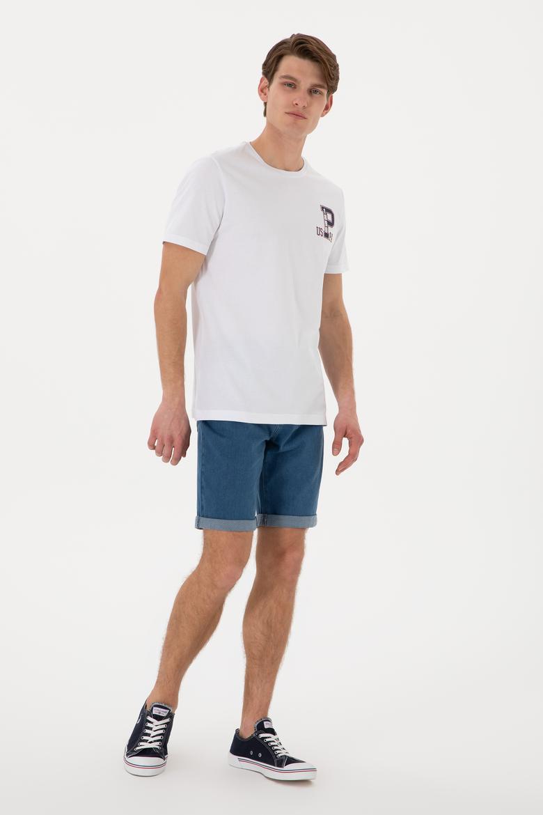 Erkek Regular Fit Bisiklet Yaka Beyaz Tişört - 50306897020