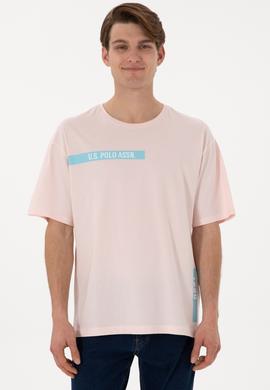 Erkek Comfort Fit Bisiklet Yaka Açık Pembe Tişört - 50306904016