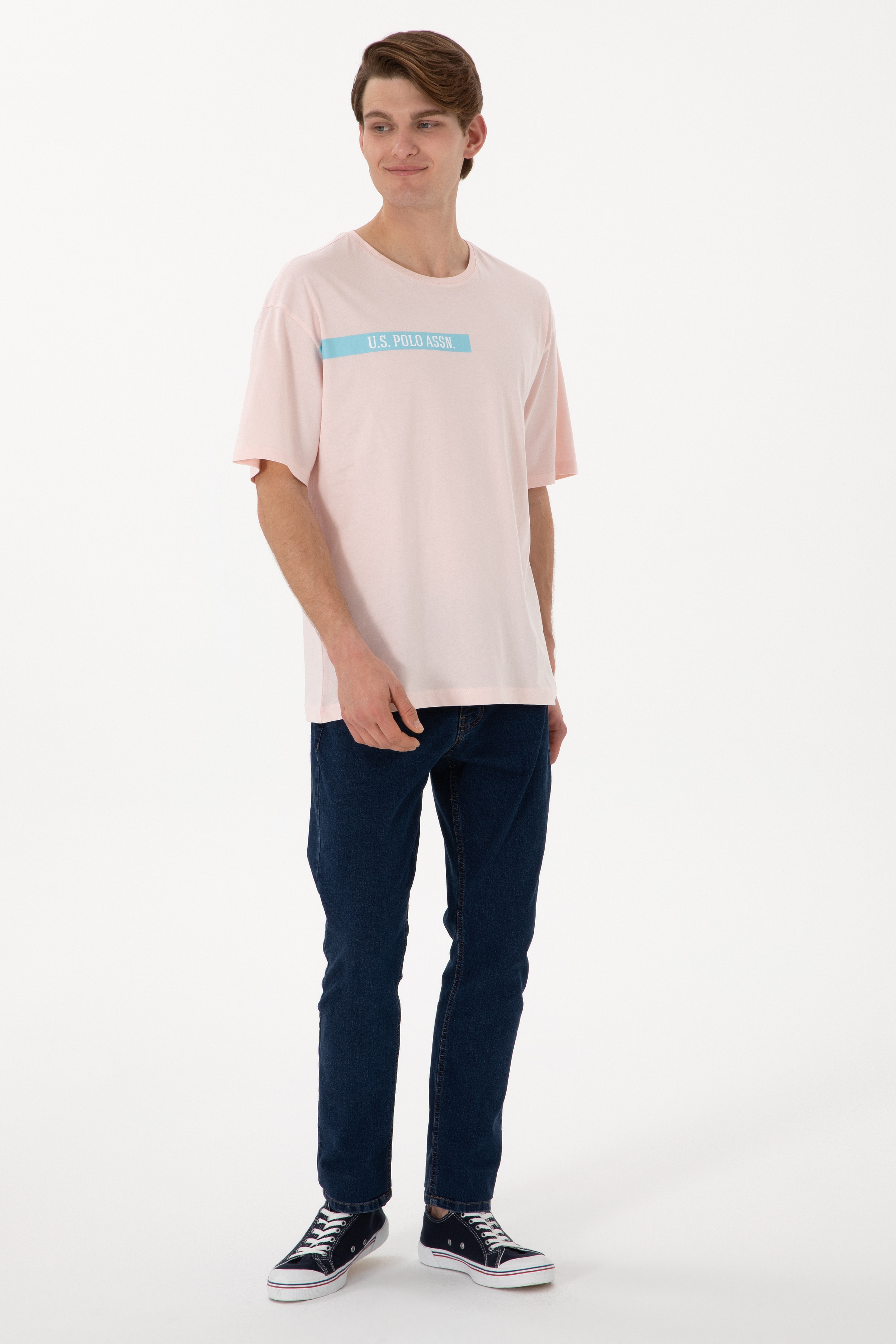 Erkek Comfort Fit Bisiklet Yaka Açık Pembe Tişört - Image 4